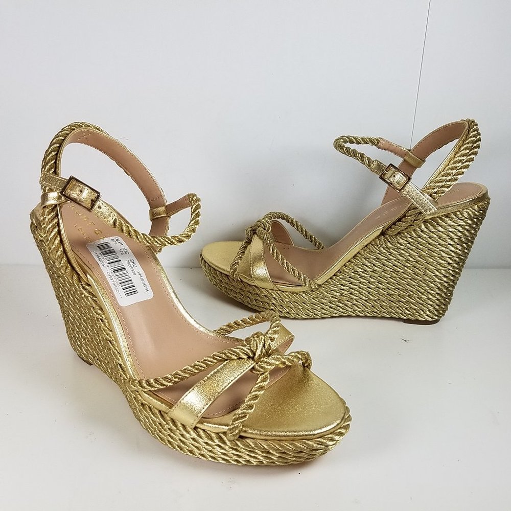 Kurt Geiger Neile gold Platform Wedge sandals